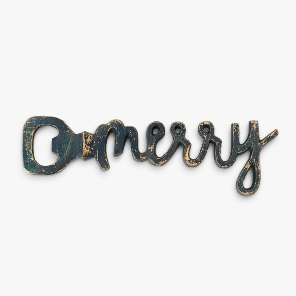 Blue Merry Scripted Bottle Opener