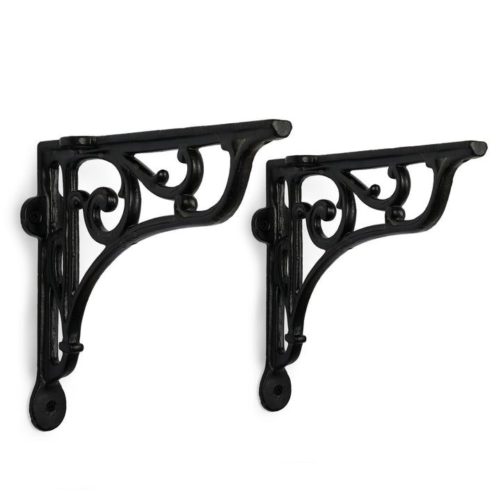 Baroque Art Wall Brackets Black (Set Of 2)