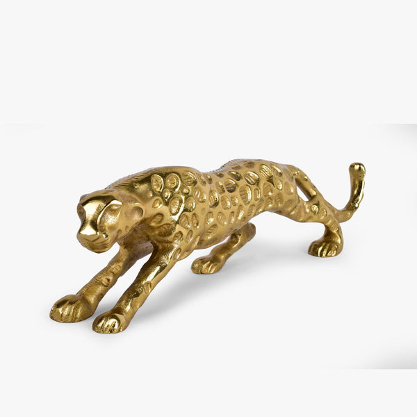 Elegant Golden Panther Sculpture