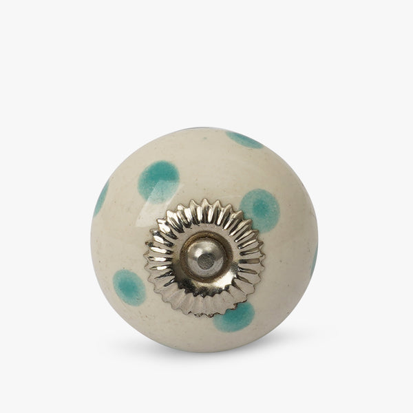 Green Dot Ceramic Knobs (Set Of 6)