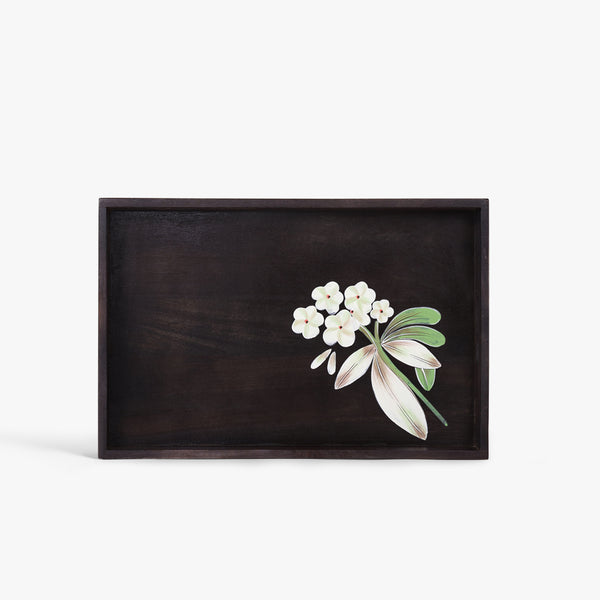 Farmhouse Floral Wooden Tray (46x30x5 cm)