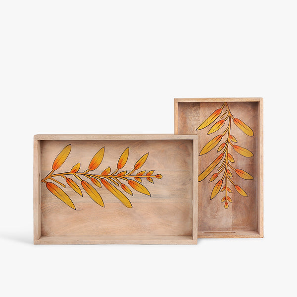 Autumn Leaves Wooden Trays