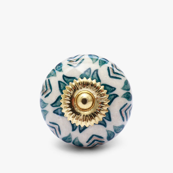 Floral Blue Decorative Knobs (4x4x5.5cm)