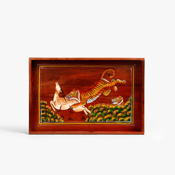 Tiger Thrill Wooden Tray (46x30x5 cm)