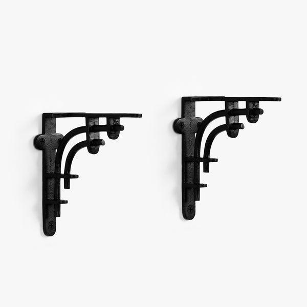 Sleek Black Metal Wall Brackets