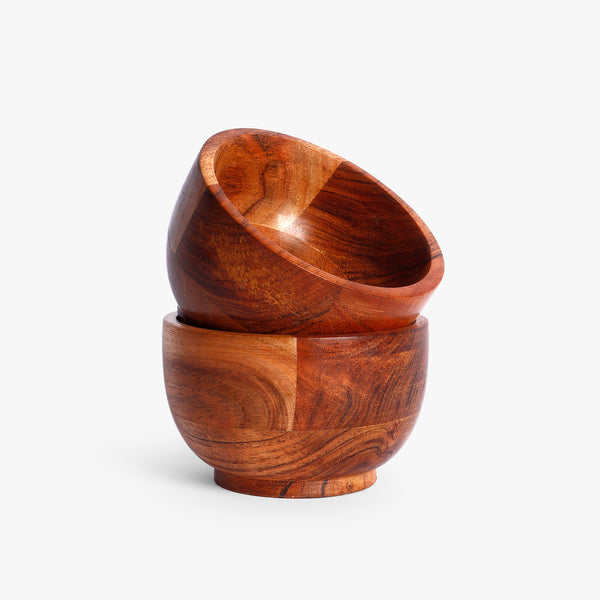 Prairie  Wood Duo Farm Bowl Set (Dia-10 H-7.5 cm)