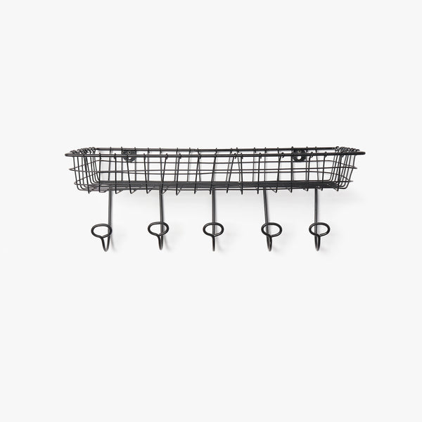 Black Metal Wire Wall Shelf (48x25x20 cm)